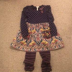 Matilda Jane dress + leggings